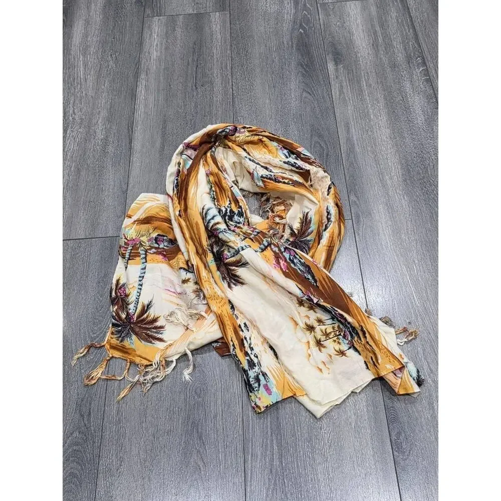 Scarf COASTAL PALM BEACH WIDE COVER UP Y2K PREPPY WOMEN A009369